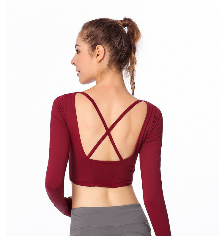 Yogamelaa™ Cross back gym shirt