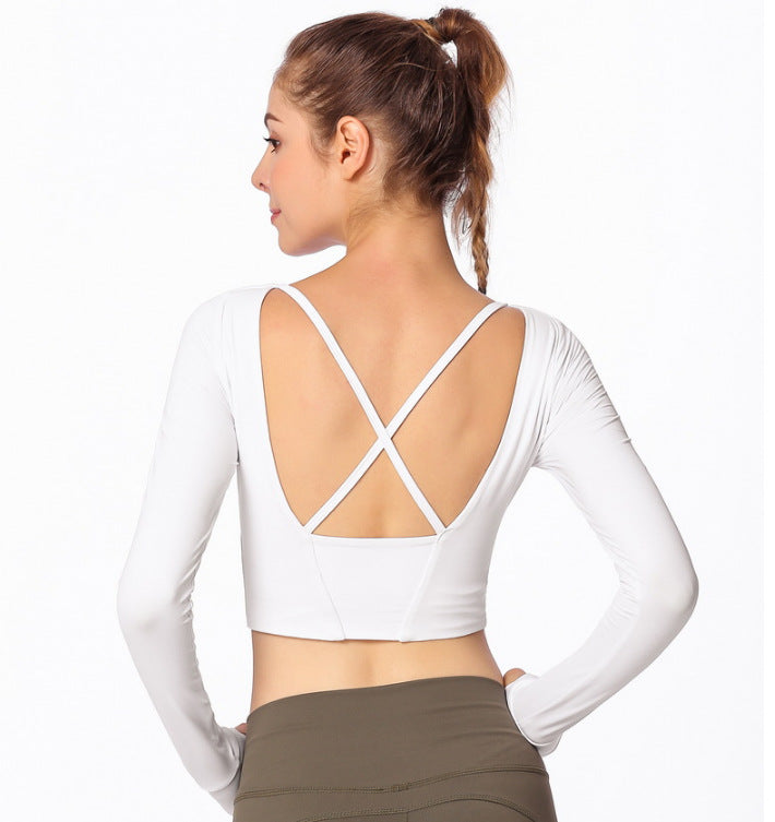 Yogamelaa™ Cross back gym shirt